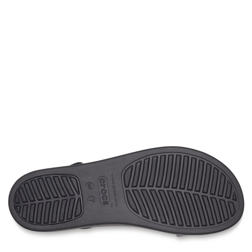 Black Womens Brooklyn Platform Wedge Sandal | Crocs | Rack Room Shoes