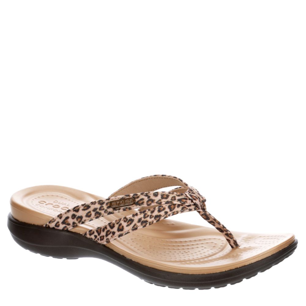 leopard zip flip flop sandals