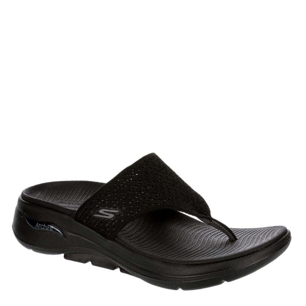 Black Skechers Go Walk - Fit Flip Flop Sandal | Sandals | Rack Room Shoes