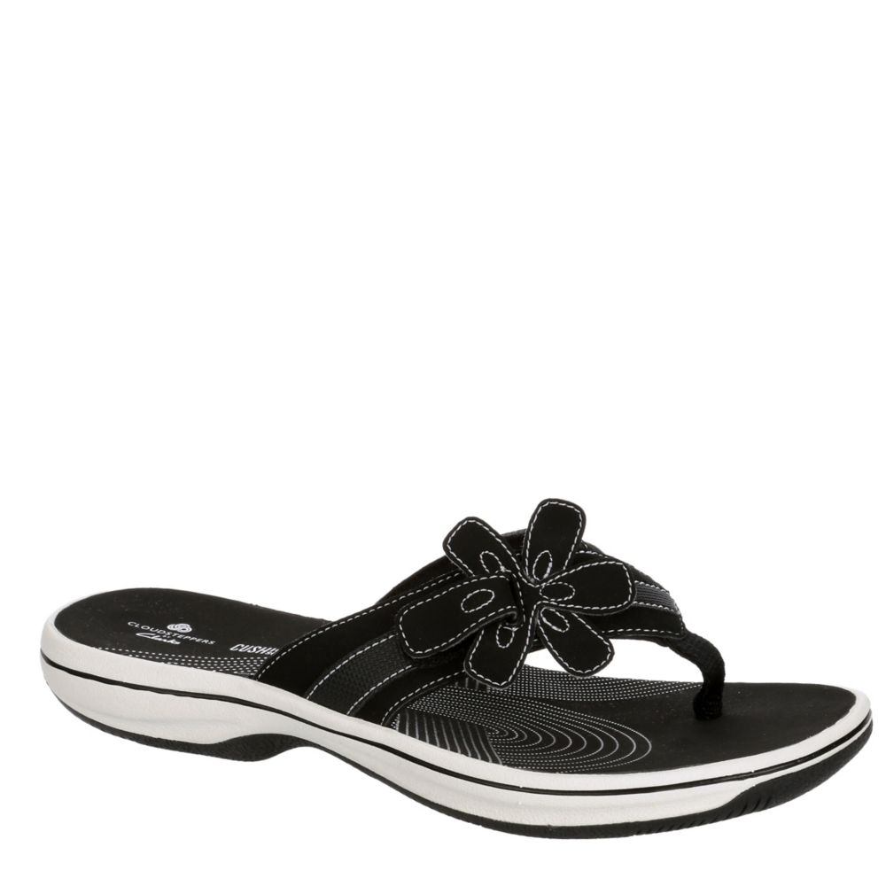 Clarks black sandals with flower on sale