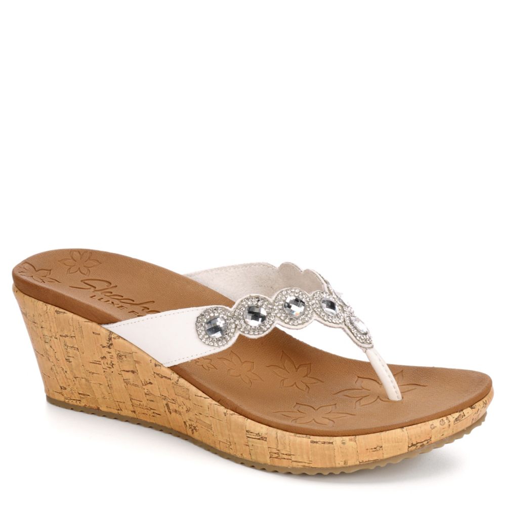 skechers cali beaded wedge sandals