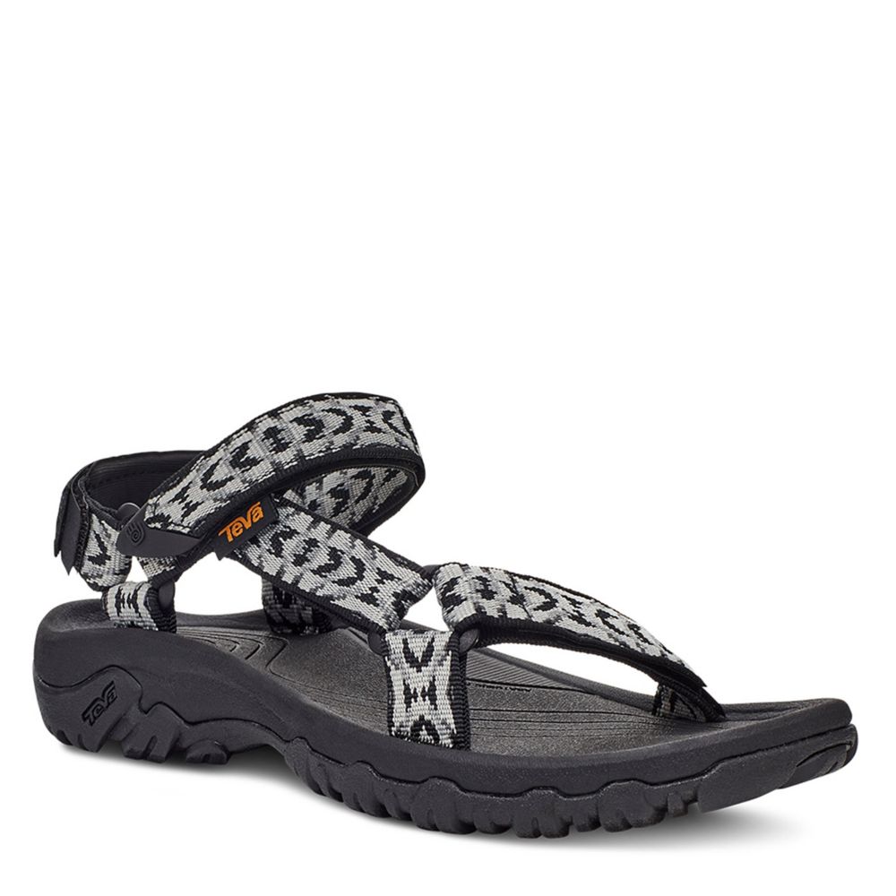 Black and best sale white teva sandals