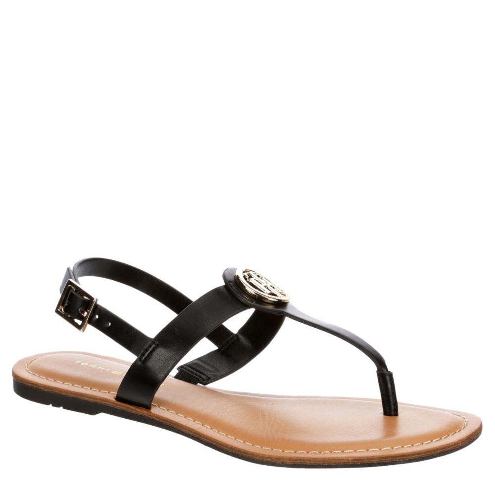 black tommy hilfiger flip flops