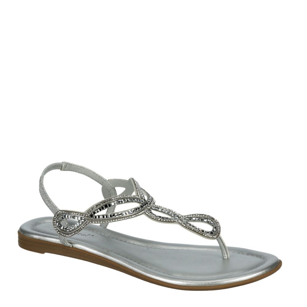 Womens silver flat online sandals