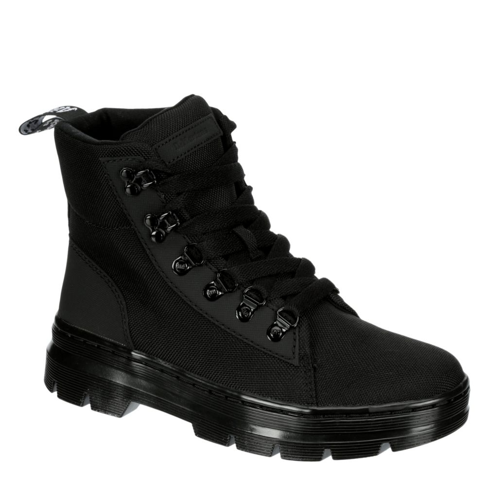 BLACK DR.MARTENS Womens Combs Nylon Combat Boot