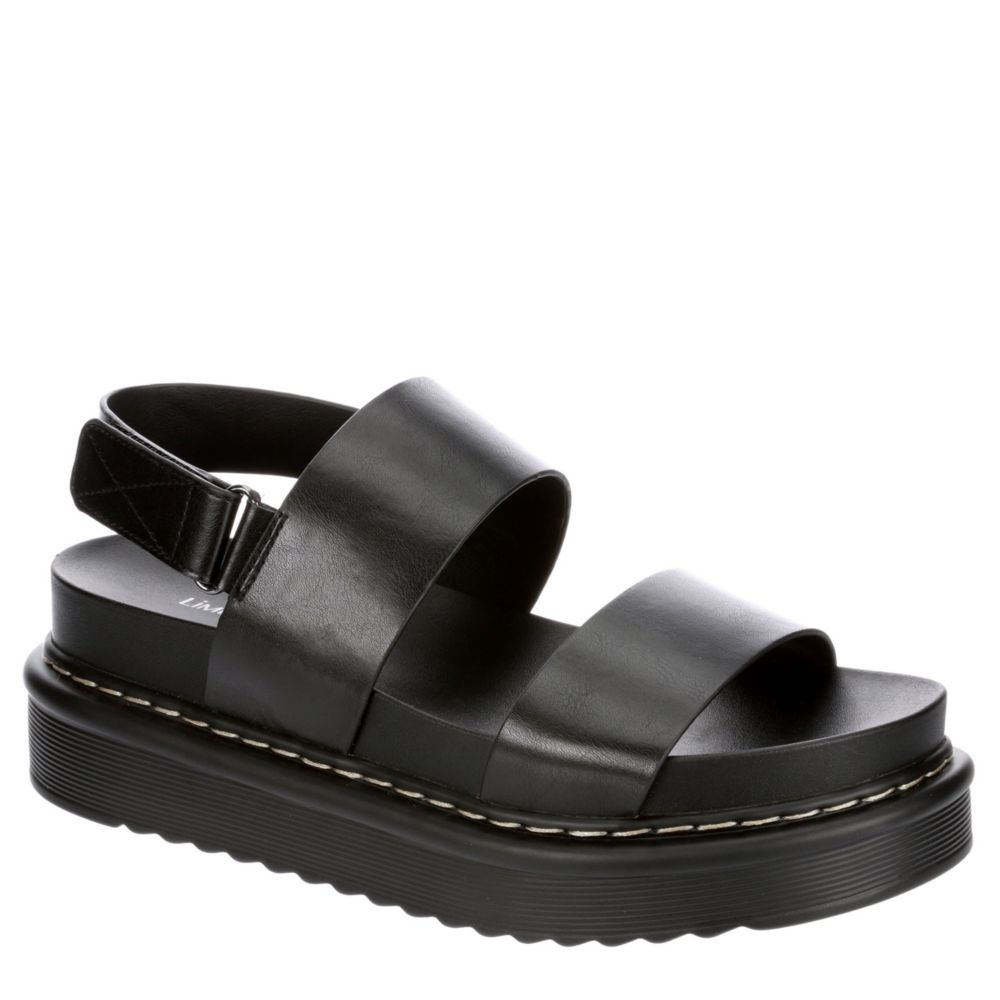 black platform sandals slip on