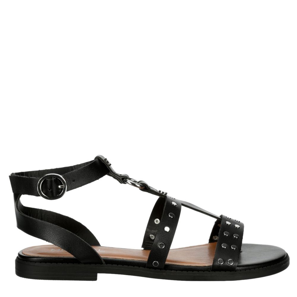 shannen black gladiator block heel sandals