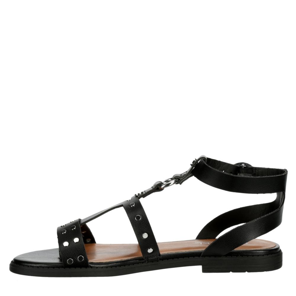 shannen black gladiator block heel sandals