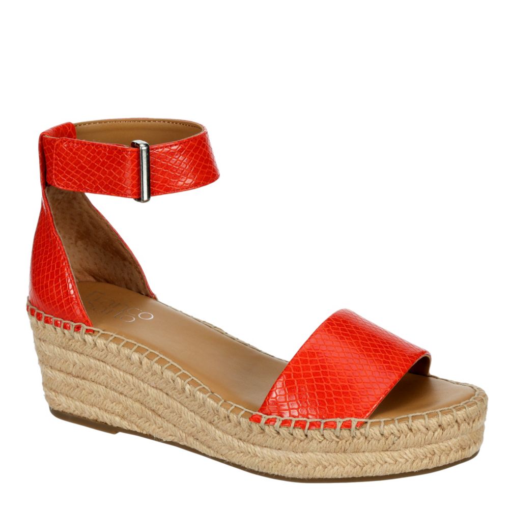 coral platform sandals