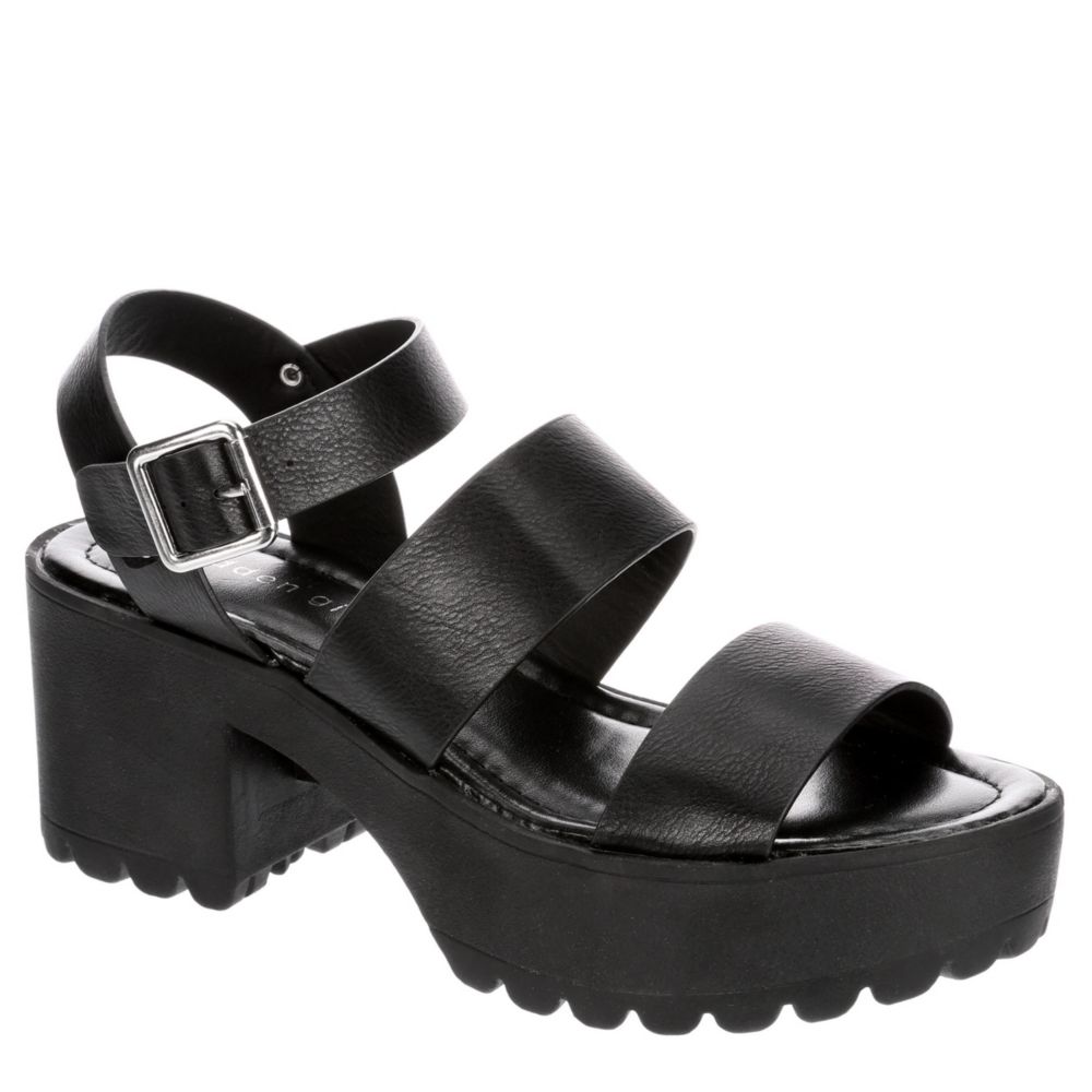 black platform sandals