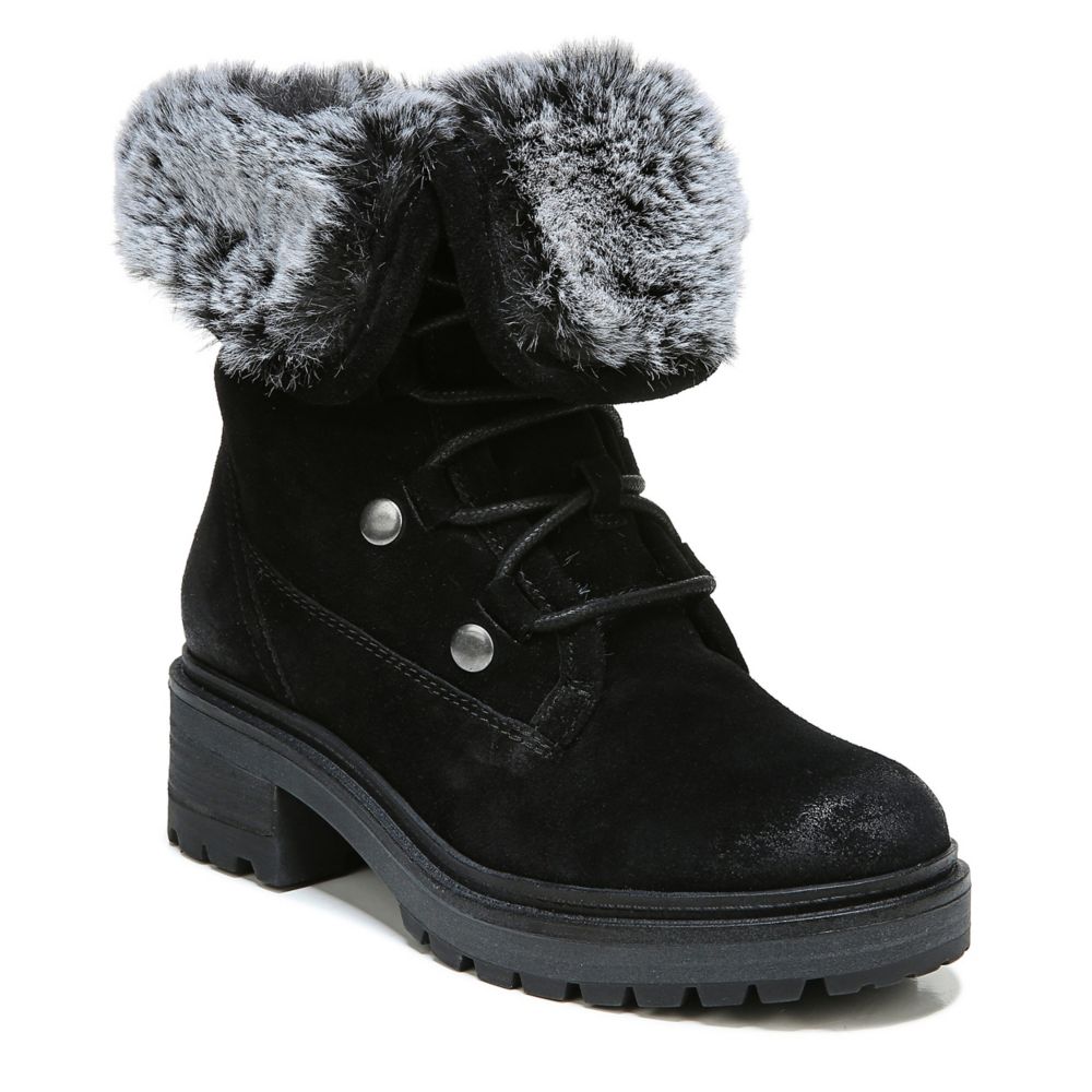 fur combat boots women's