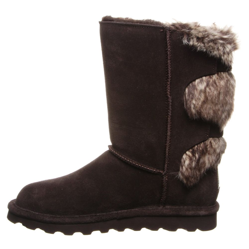 Chocolate Womens Eloise Wide Calf Water Resistant Fur Boot | Bearpaw ...