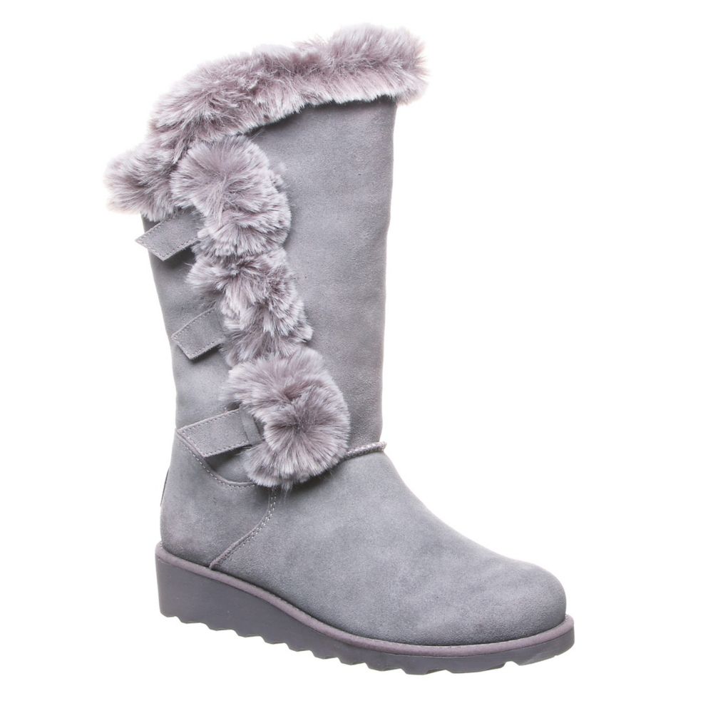 WOMENS GENEVIEVE WATER RESISTANT FUR BOOT GREY