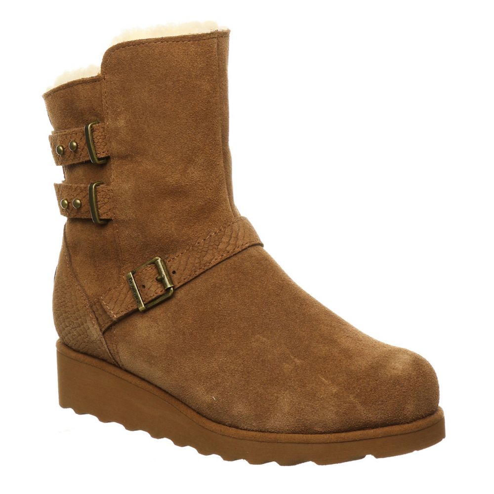 womens tan wedge boots