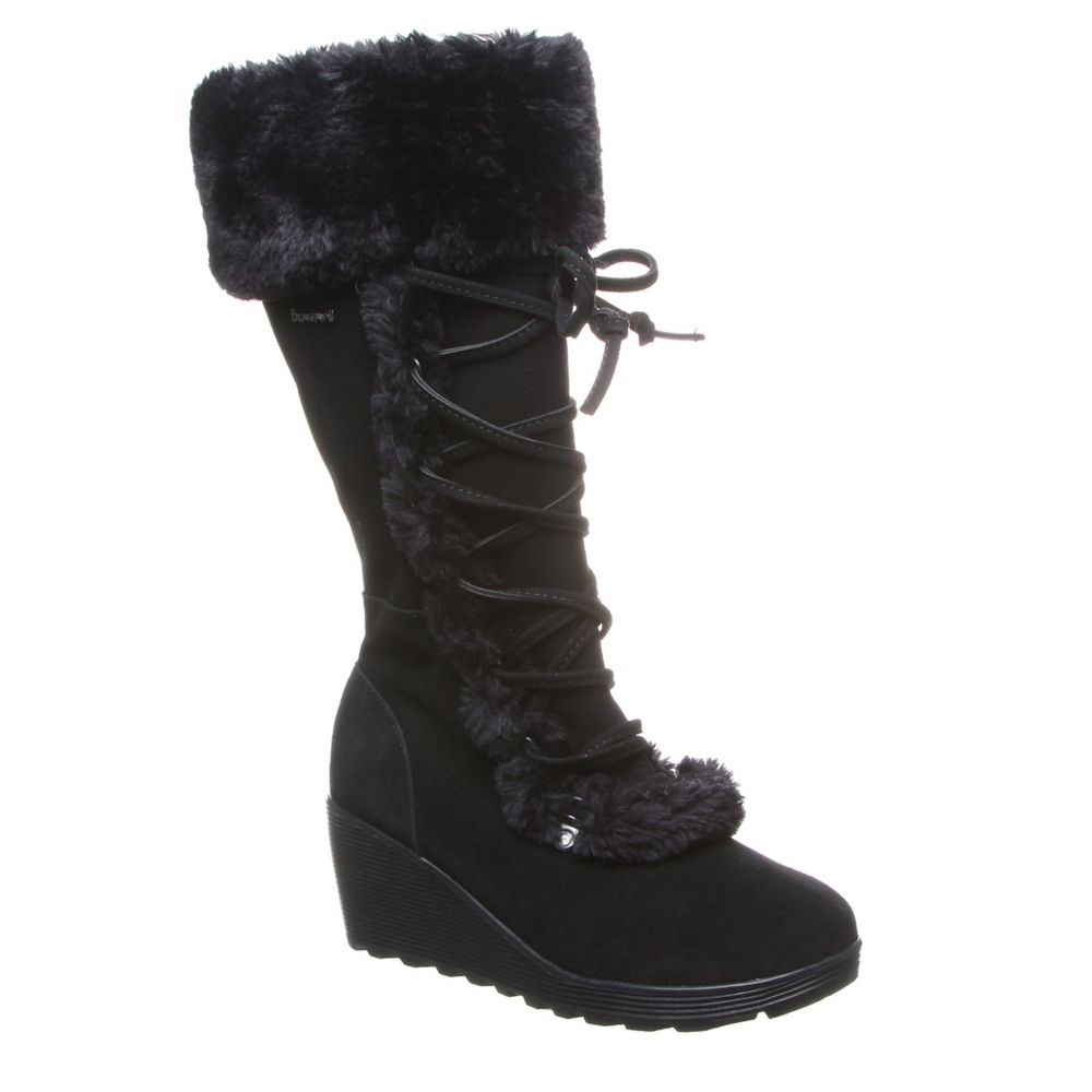 wedge fur boots