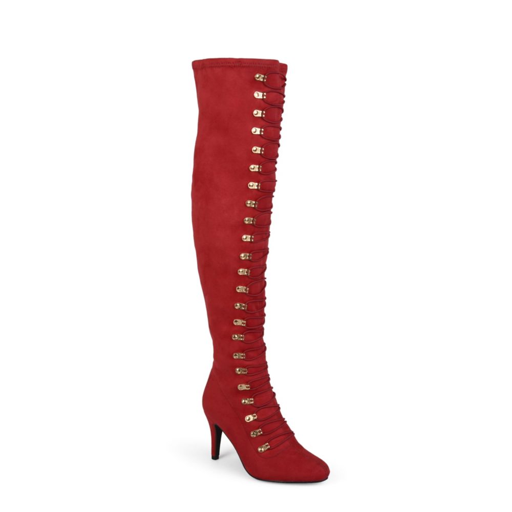 womens red over the knee boots