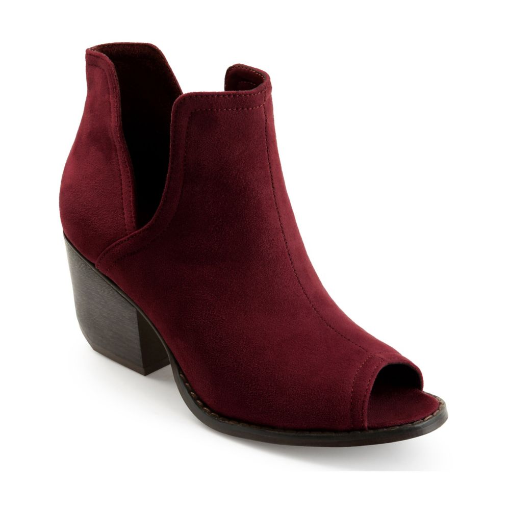 womens wine booties