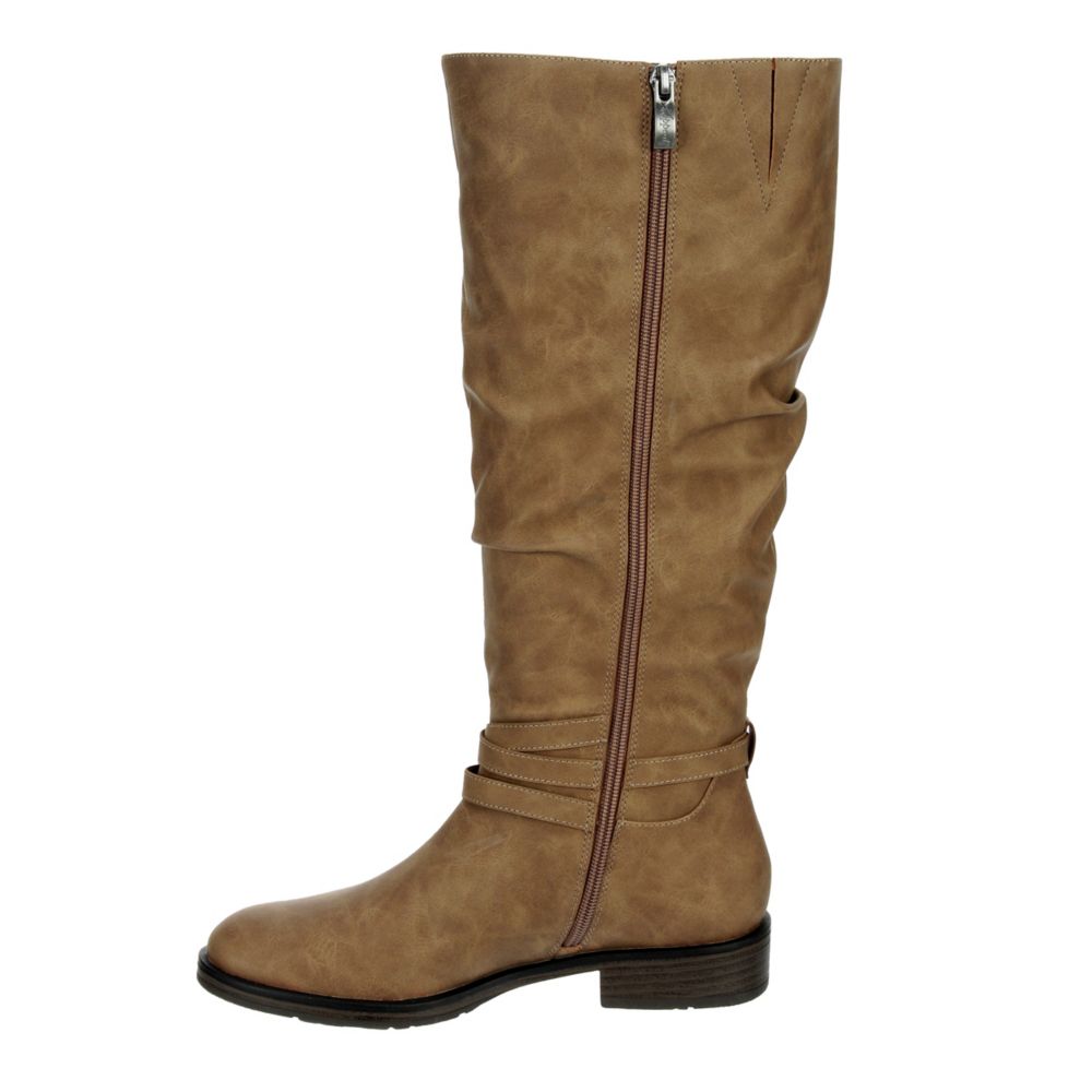 women's riding boots taupe