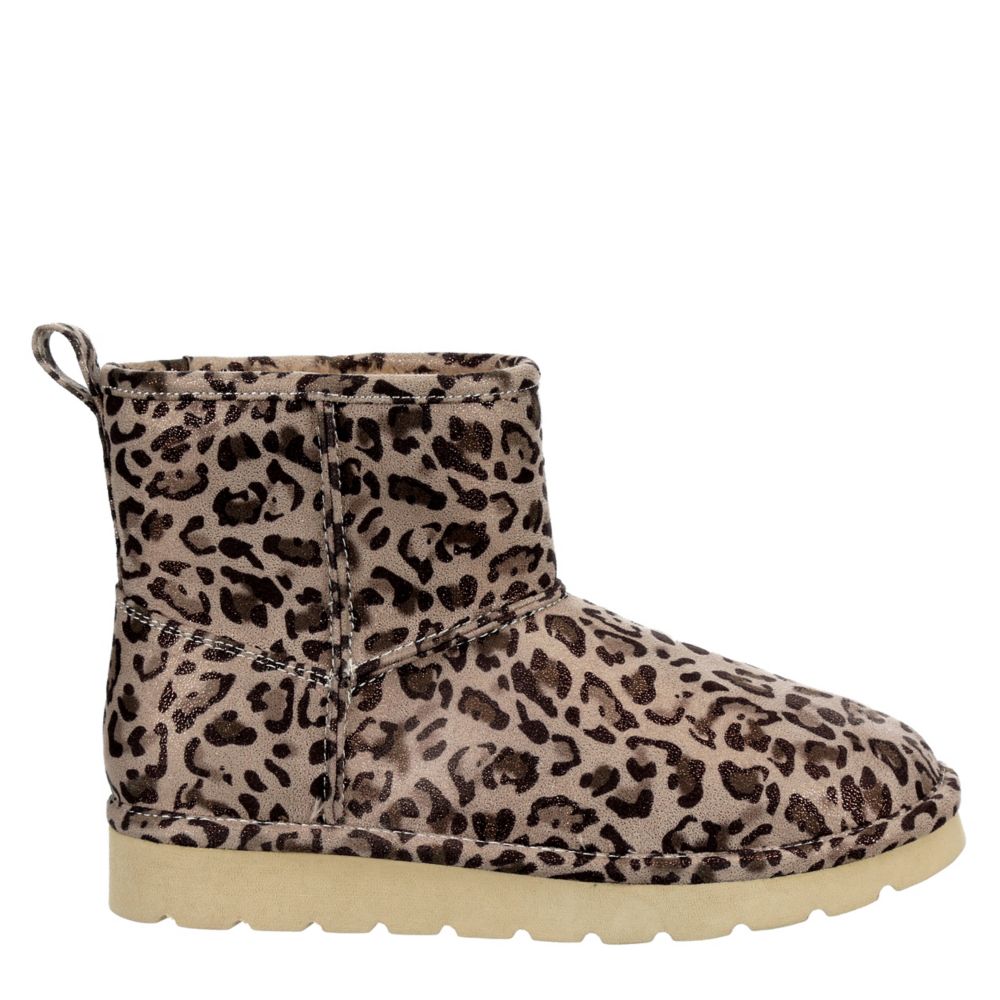 leopard print fur boots