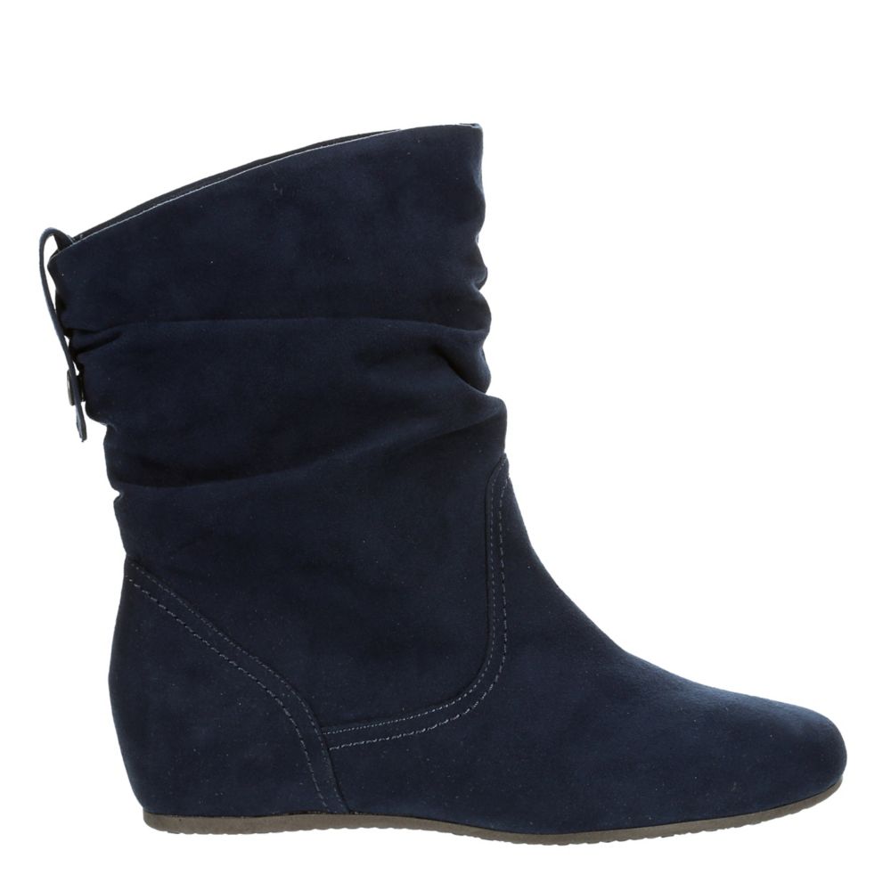 Navy blue slouch boots best sale