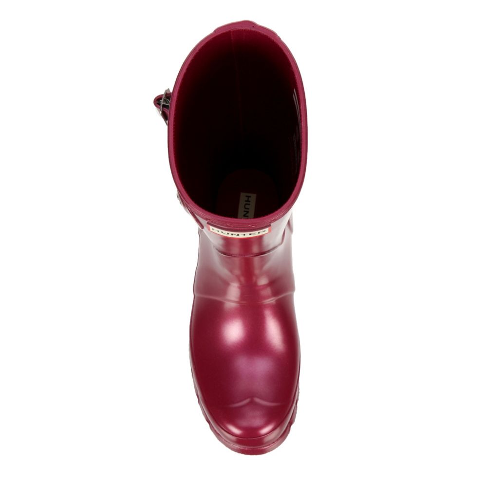 Prada Short Logo Rain Boots in Red