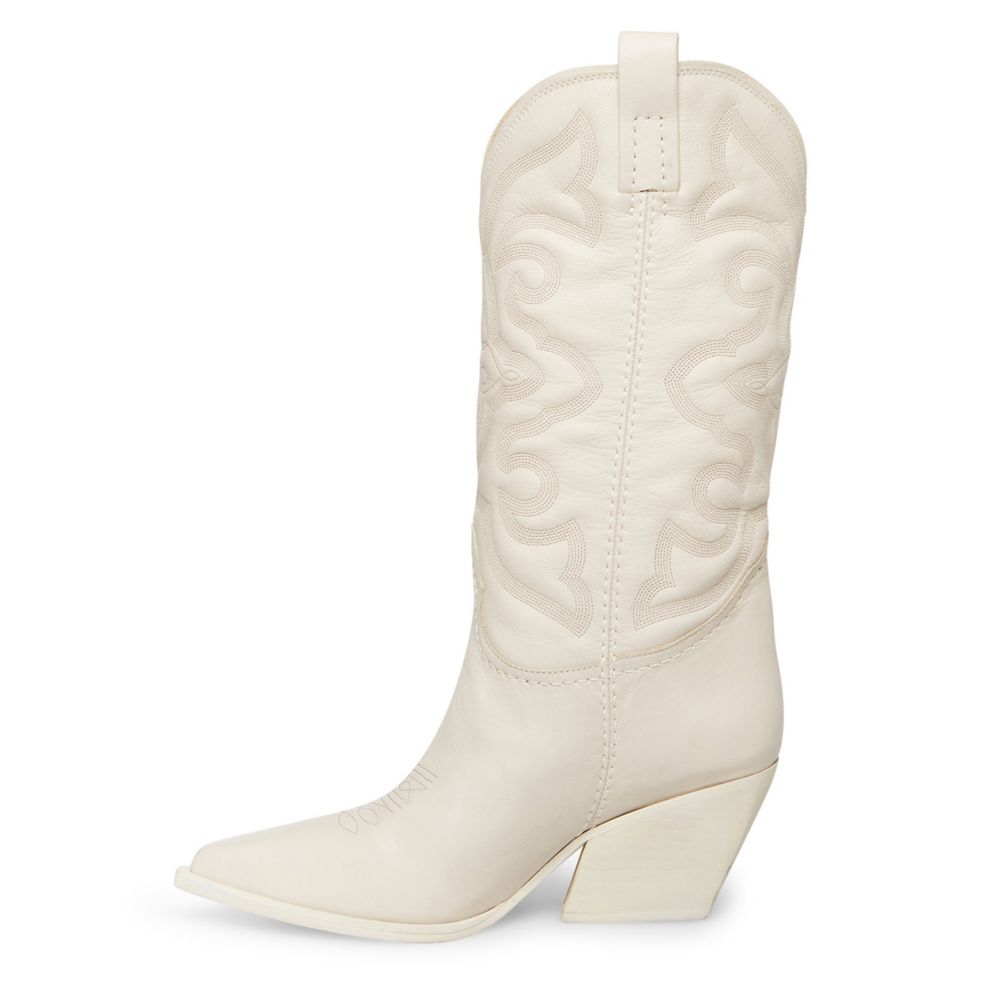 HAYWARD White Leather Western Cowboy Boots  Women's Designer Boots – Steve  Madden Canada