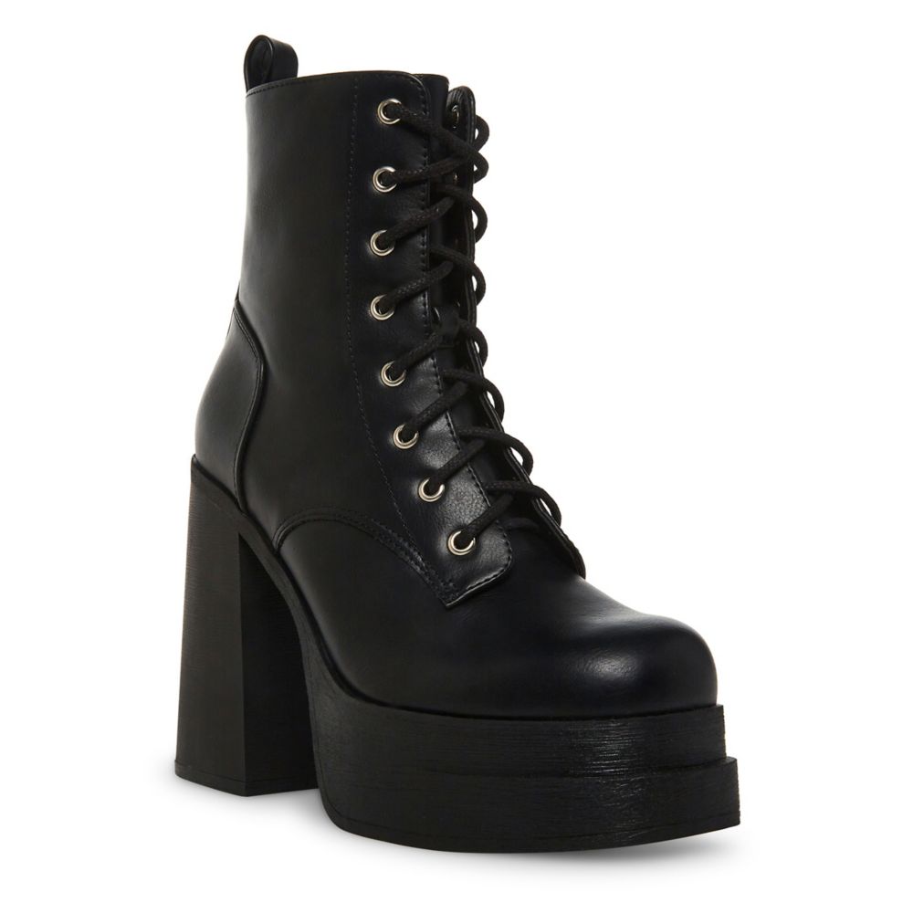 black platform boot