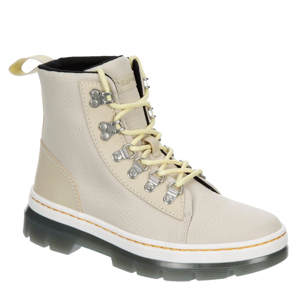 WHITE DR.MARTENS Womens Combs Nylon Combat Boot