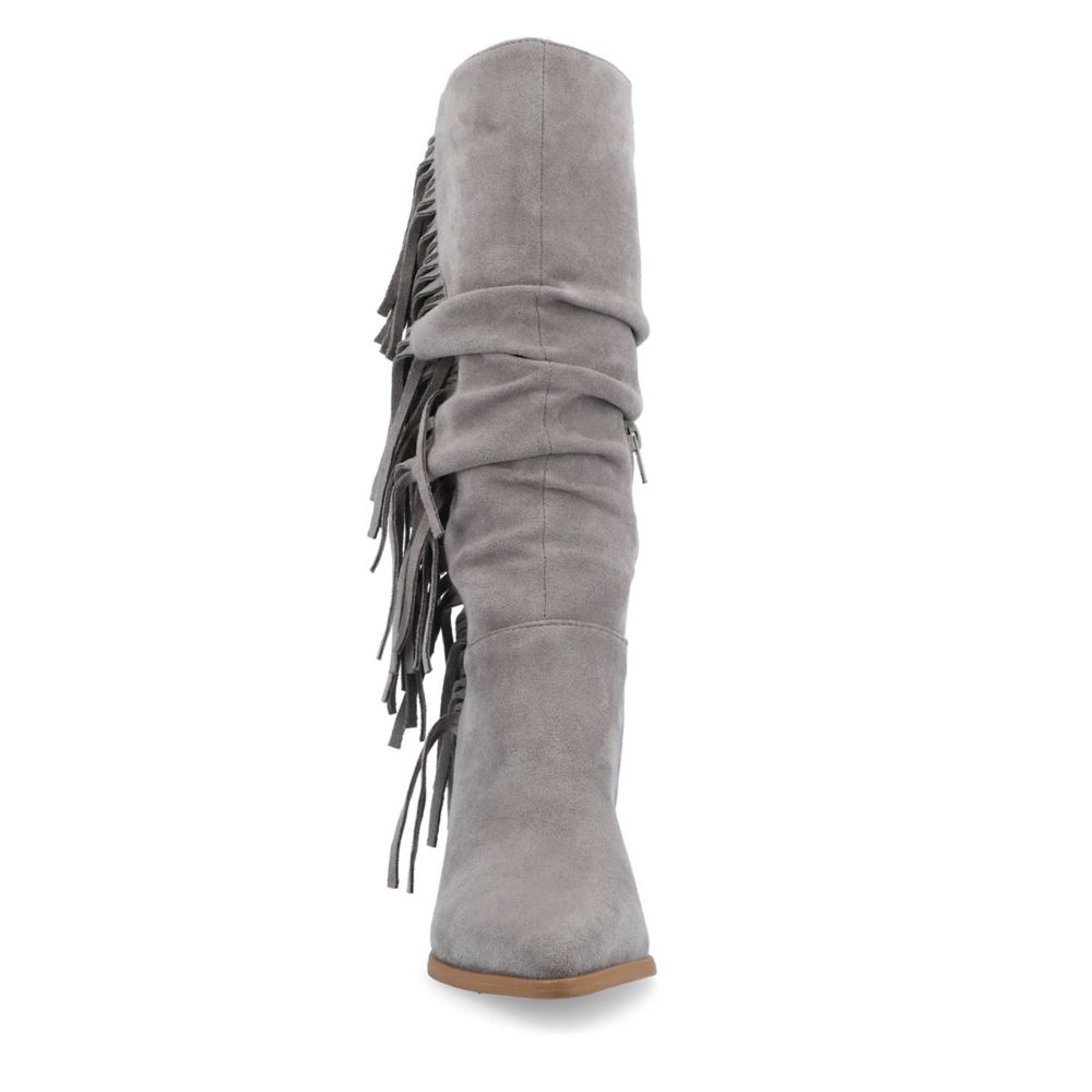 WOMENS HARTLY FRINGED WIDE CALF DRESS BOOT