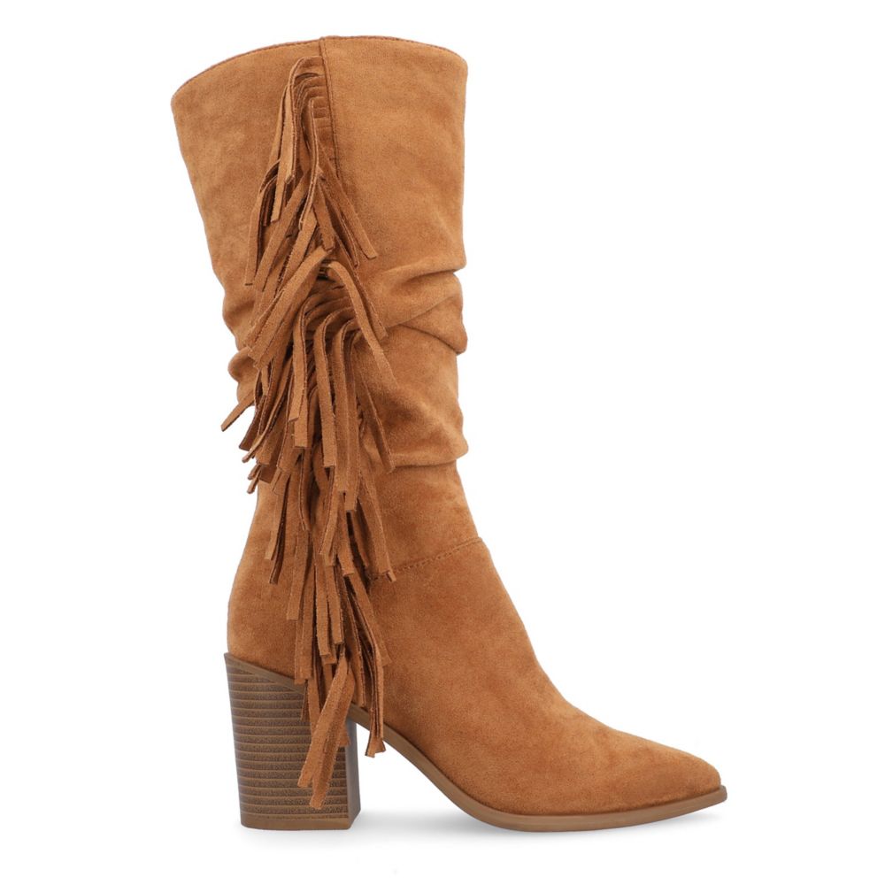 WOMENS HARTLY FRINGED WIDE CALF DRESS BOOT