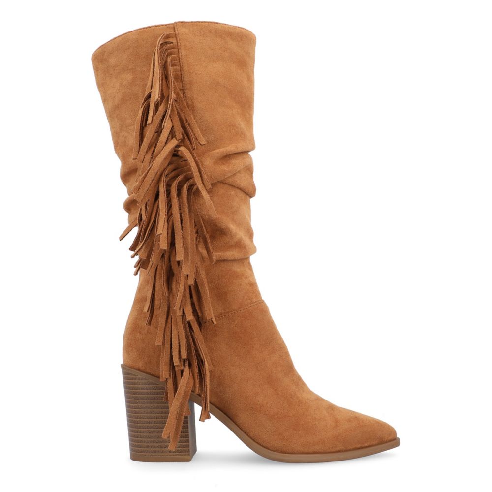 WOMENS HARTLY FRINGED EXTRA WIDE CALF DRESS BOOT