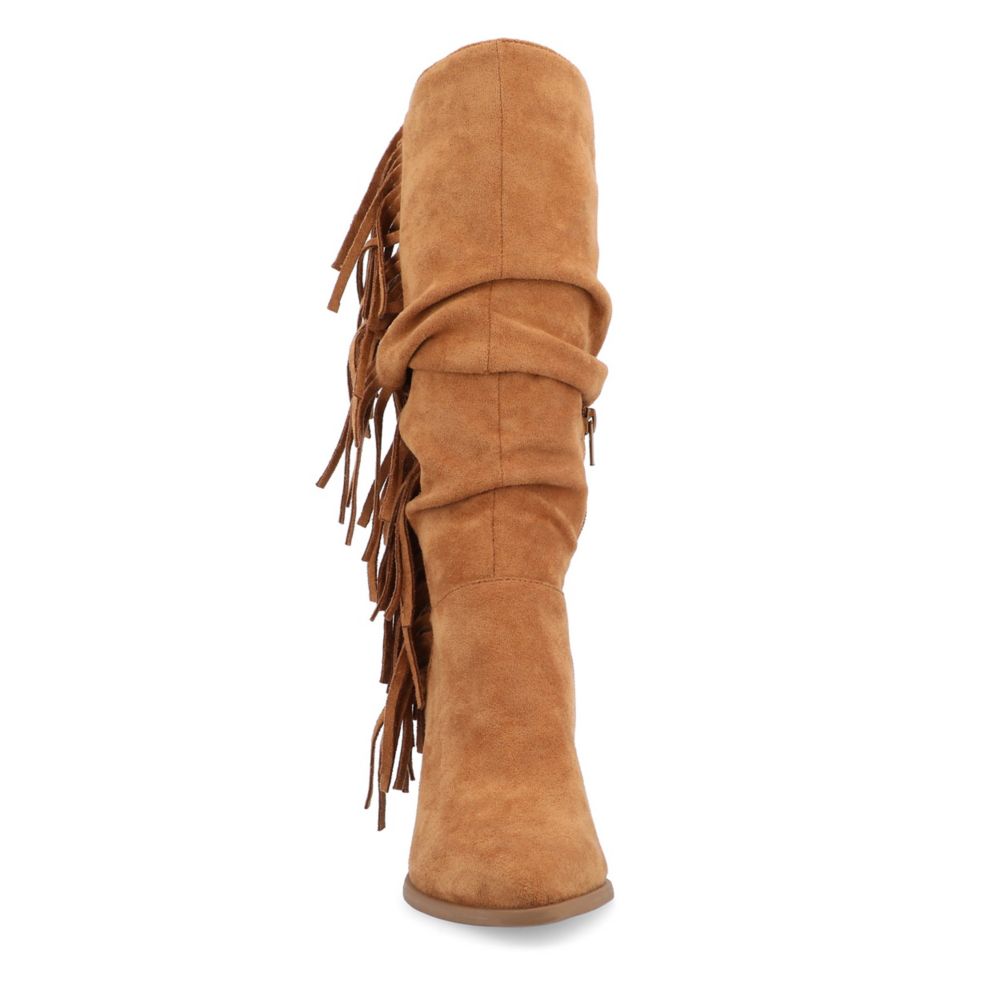 WOMENS HARTLY FRINGED EXTRA WIDE CALF DRESS BOOT
