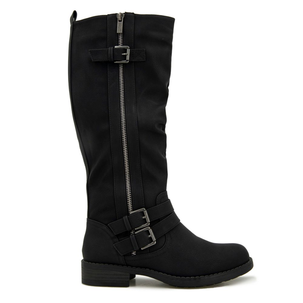 Black Xoxo Womens Mertle-wc Zip Up Riding Boots | | Rack Room