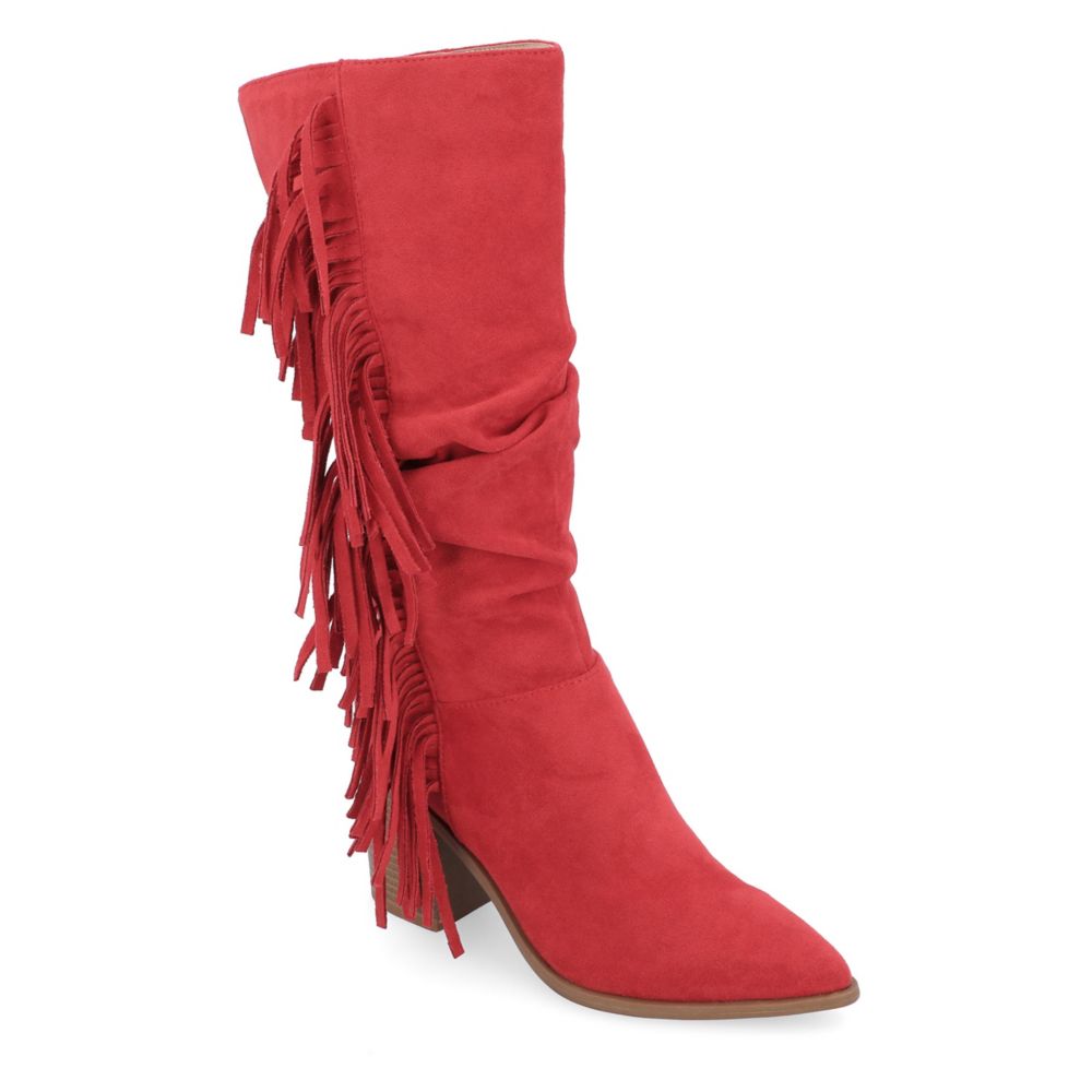 Red Journee Collection Womens Hartly Fringed Extra Wide Calf Dress Boot |  Boots | Rack Room Shoes