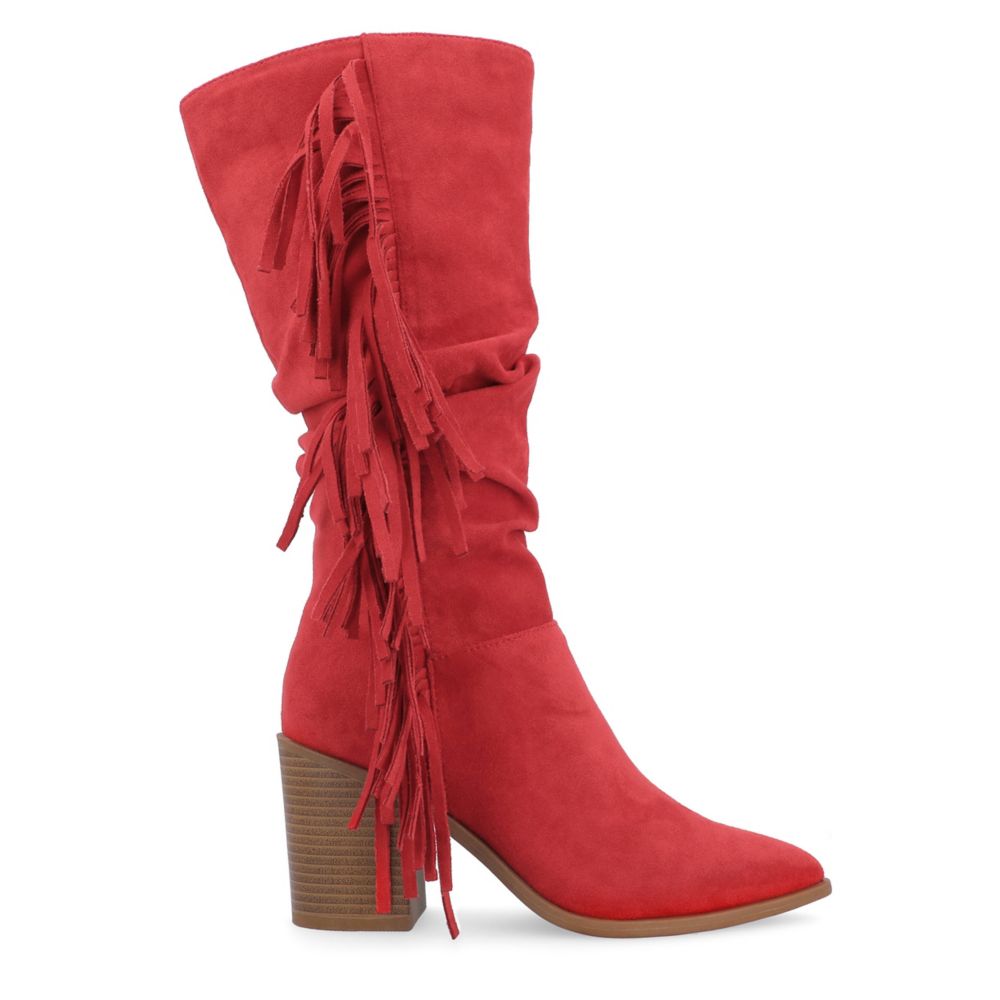 WOMENS HARTLY FRINGED EXTRA WIDE CALF  DRESS BOOT