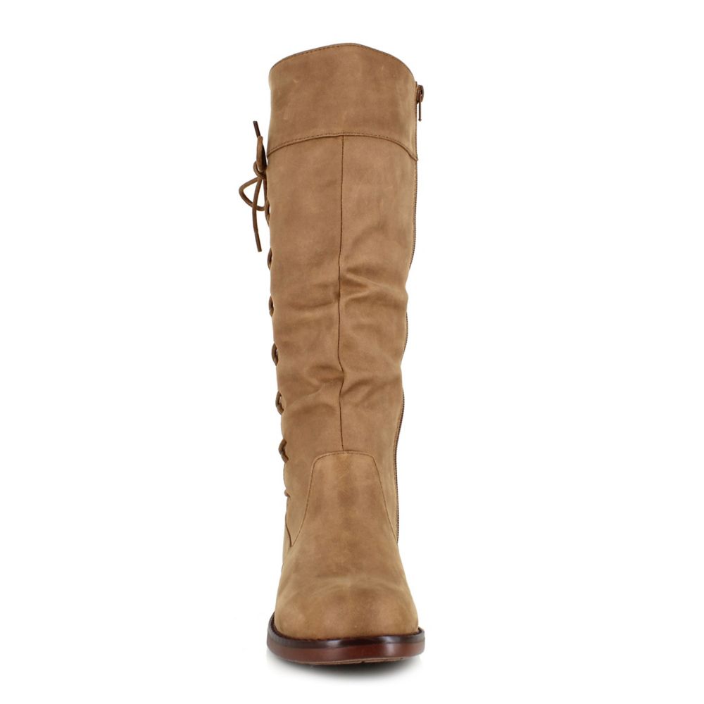 Tan Womens Mavise - Tall Boot With Lace Up Detail | Xoxo | Rack Room Shoes
