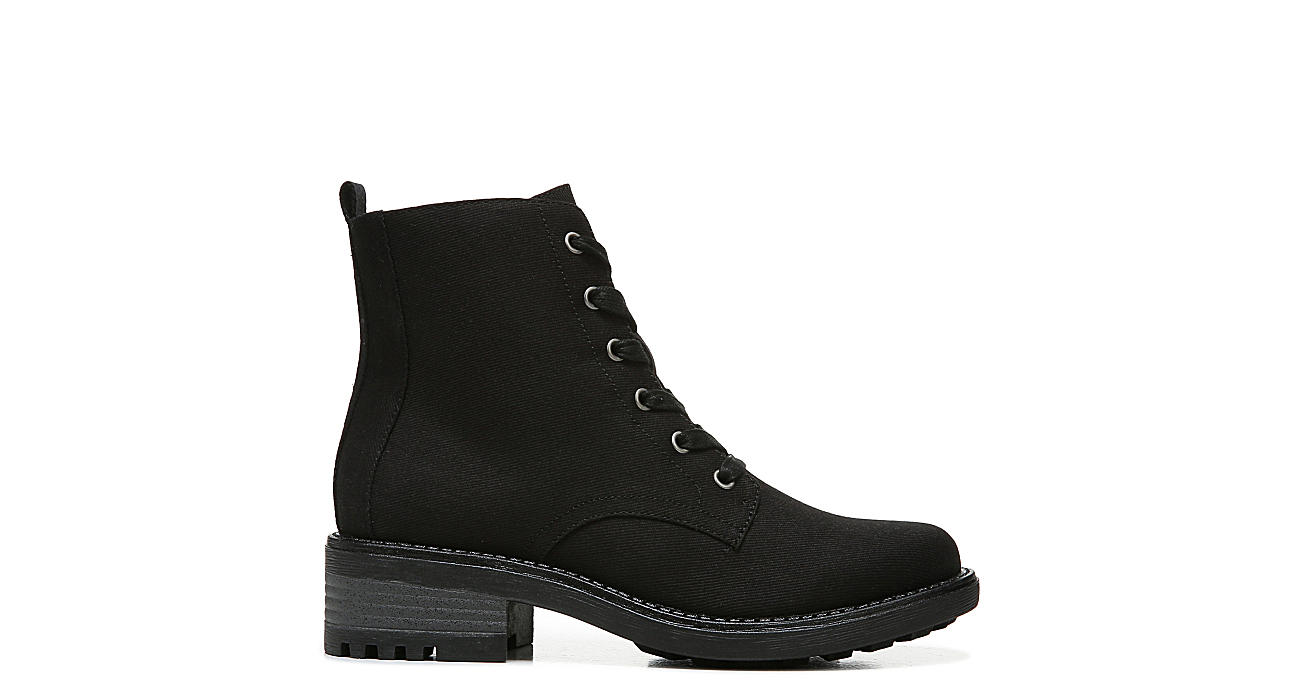 Black Lifestride Womens Kunis Canvas Combat Boot | Boots | Rack Room Shoes