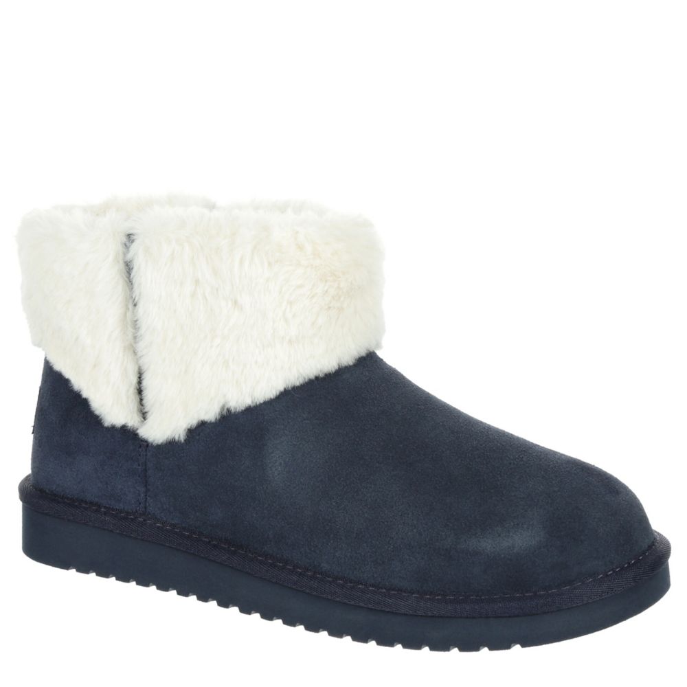 Dark Blue Womens Aubrei Mini Fur Boot | Koolaburra By Ugg | Rack Room Shoes