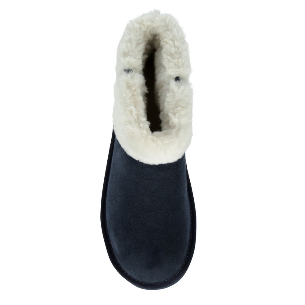 WOMENS AUBREI MINI FUR BOOT DARK BLUE