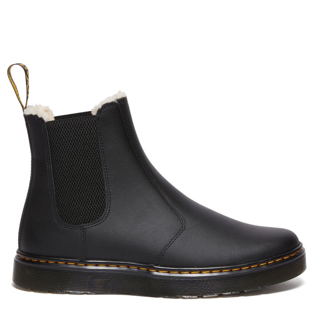 Dr martens fur 2024 lined chelsea boots black