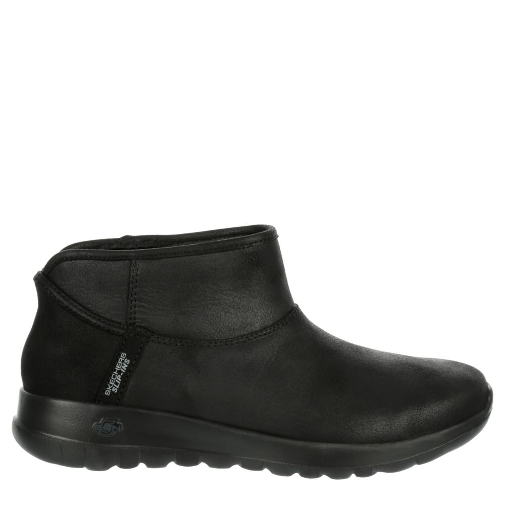 skechers black leather boots