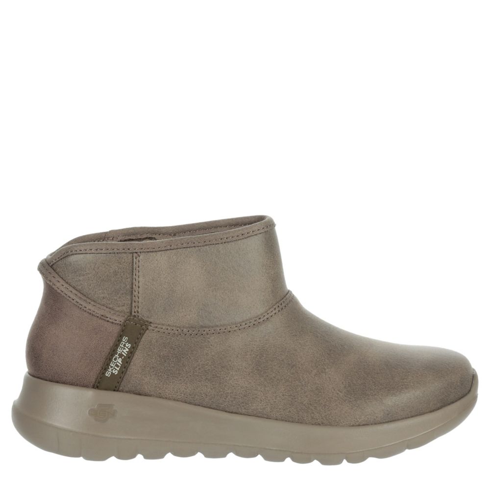 Dark Taupe Womens Slip ins On the go Joy Ankle Boot Skechers