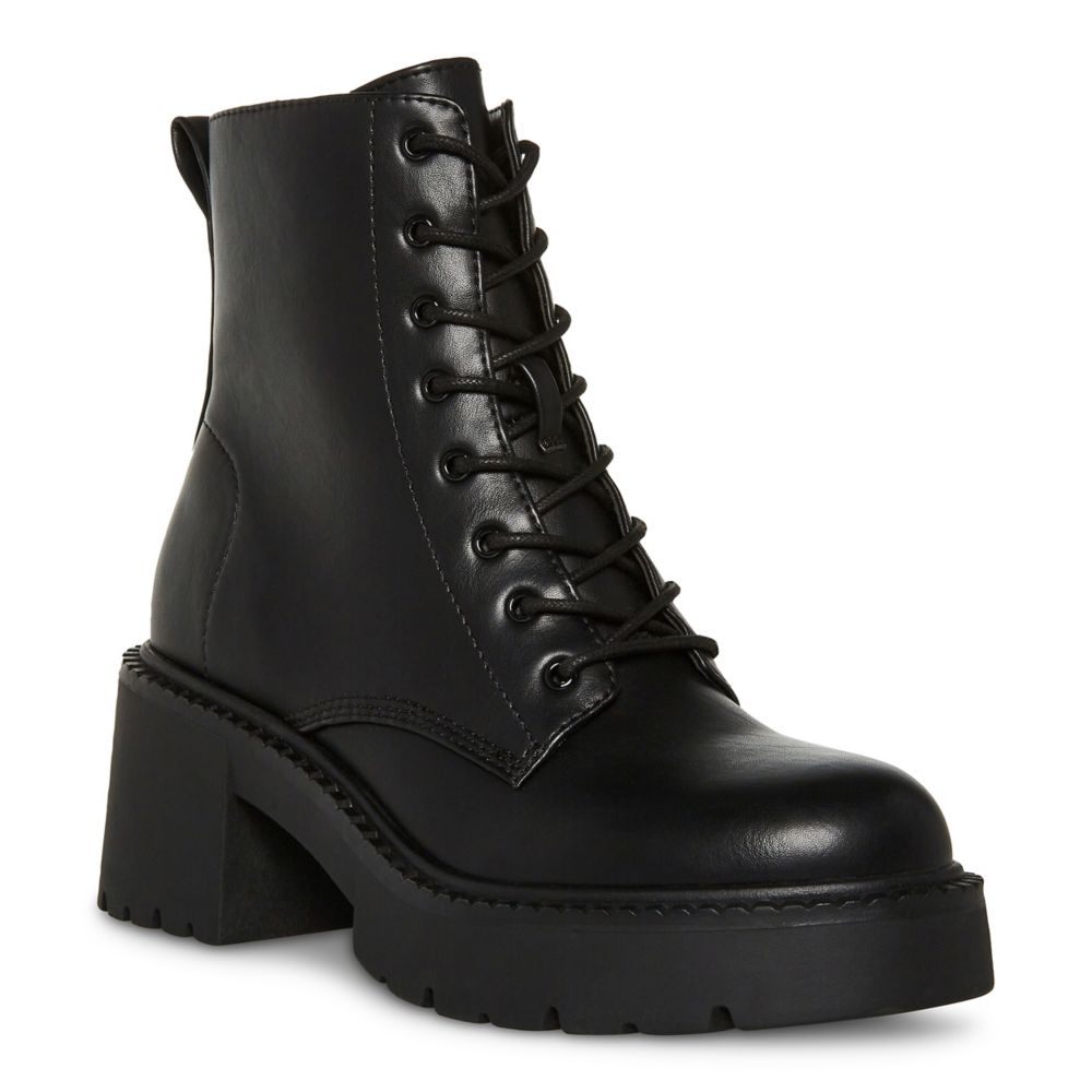 Talent Black Lace-Up Platform Combat Boots