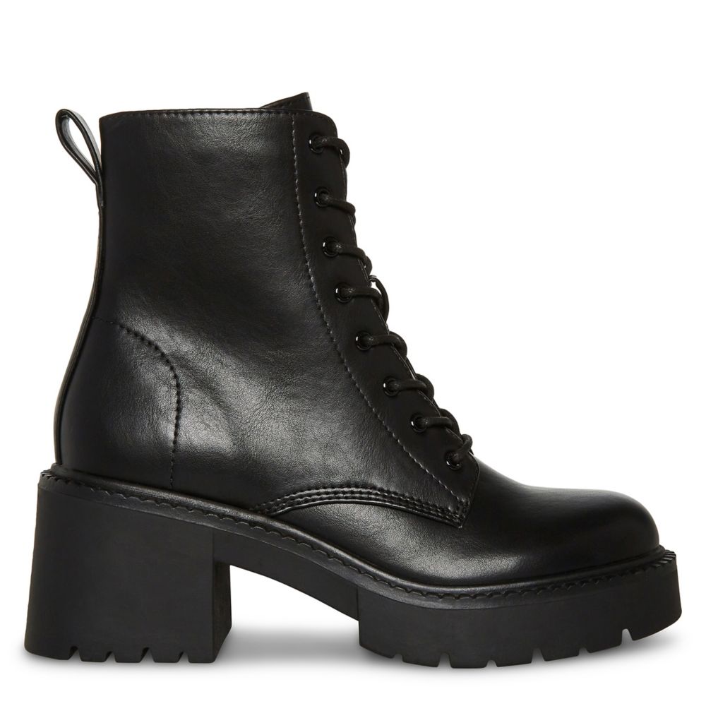 Talent Black Lace-Up Platform Combat Boots