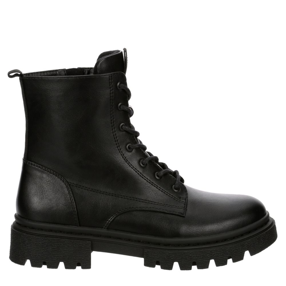 Ladies black leather outlet lace up boots