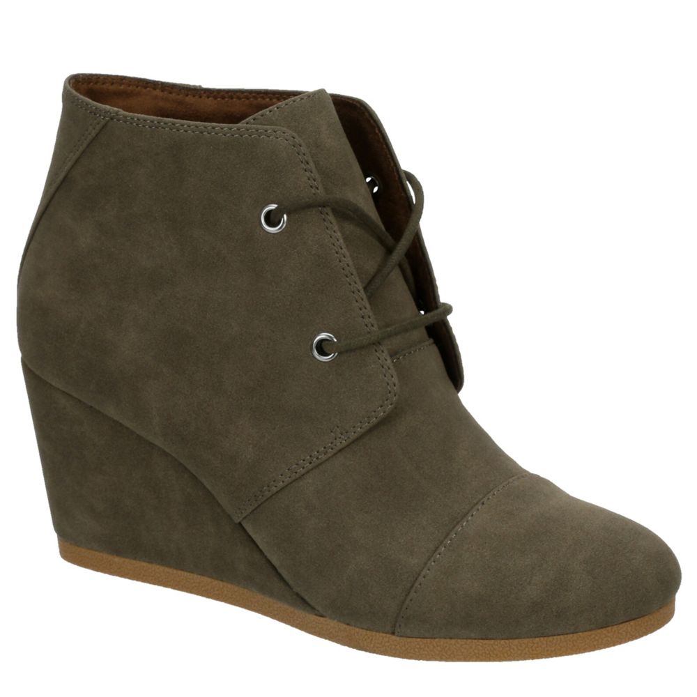 Dark Taupe Womens Colette Wedge Ankle Boot | Toms | Rack Room Shoes