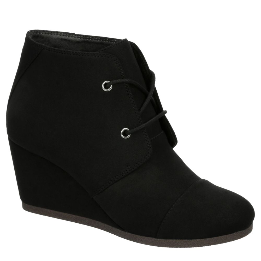 Toms black best sale wedge booties