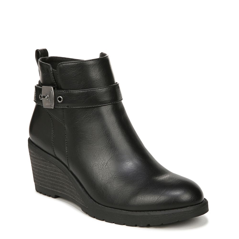 Dr scholl's best sale black leather booties