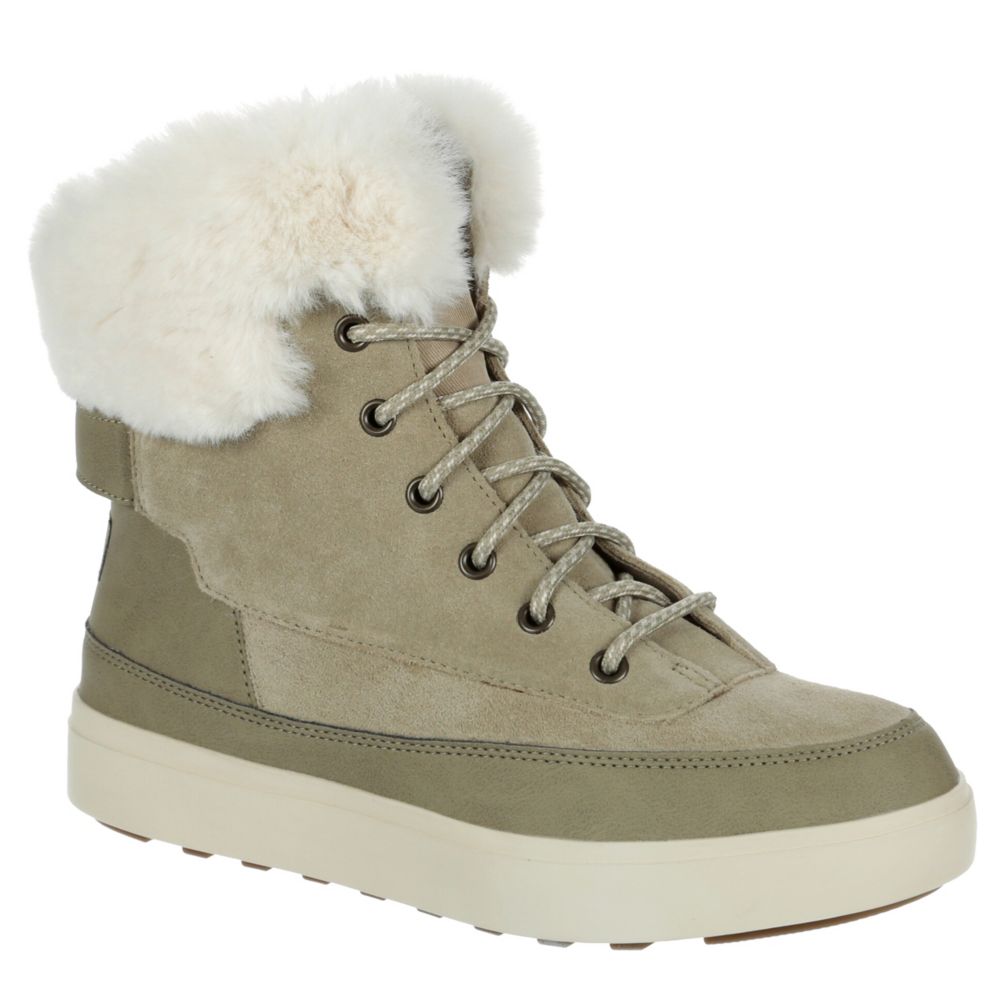 WOMENS RYANNA LACE UP FUR BOOT