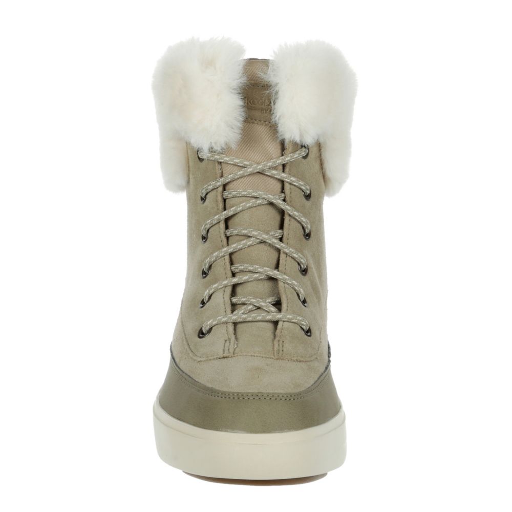 WOMENS RYANNA LACE UP FUR BOOT